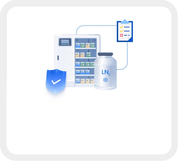 Organize biobank repository storage across freezers, LN2 tanks, and racks